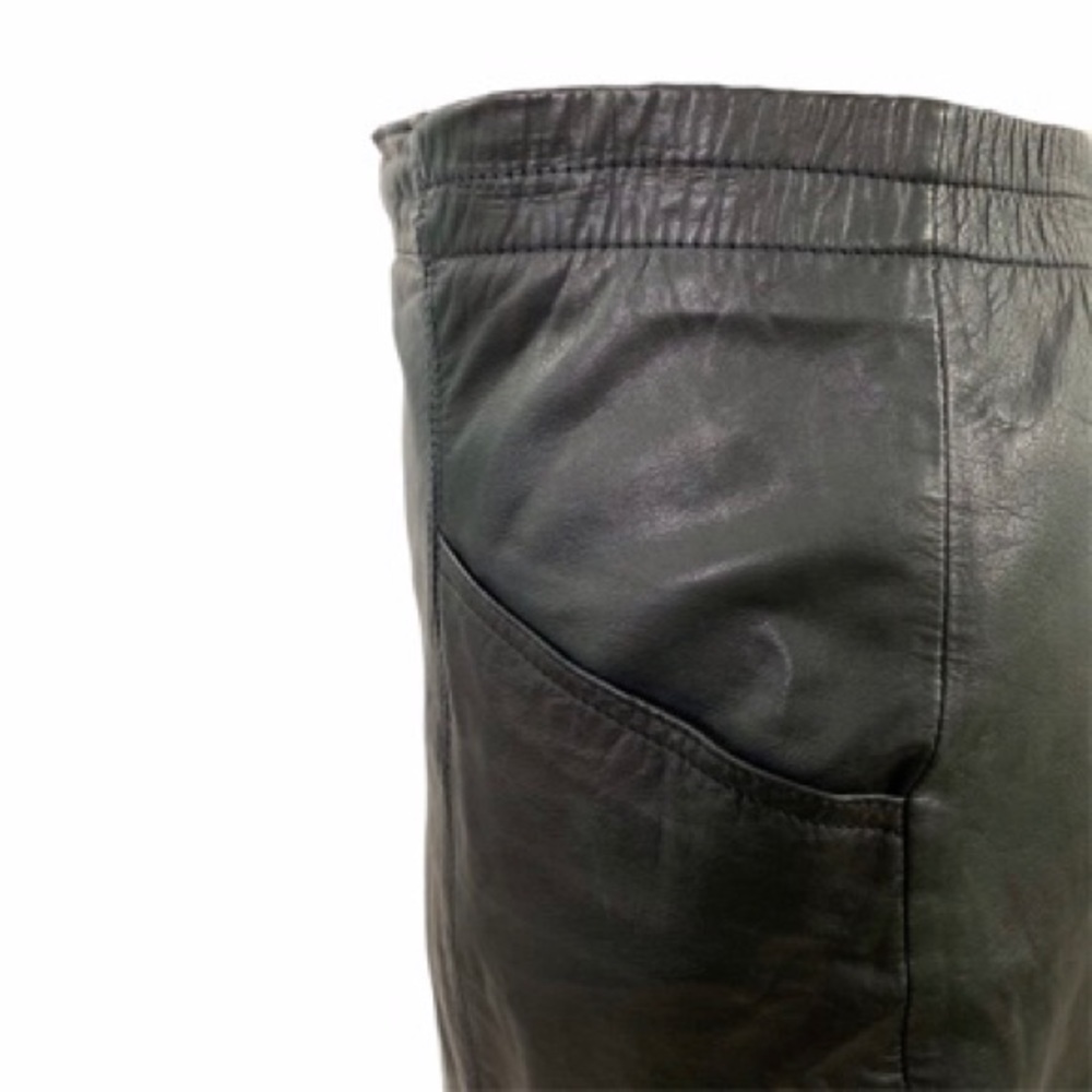Vintage Leather Pencil Skirt Black Size 8 - Picture 3 of 11